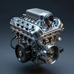 a cool motor v 8 engine, 8 k, cyber - punk