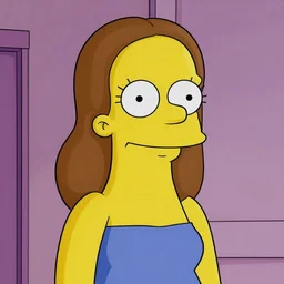 character portrait, natalie portman, the simpsons style, highly detailed by matt groening