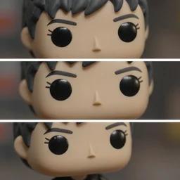 beautiful three point perspective film still of funko pop decker in blade runner, extreme closeup portrait in style of frontiers in miniature porcelain photography fashion seinen manga edition, miniature porcelain portrait, eye contact, tilt shift style scene background, soft lighting, kodak portra 4 0 0, 8 k, macro, cinematic style by emmanuel lubezki