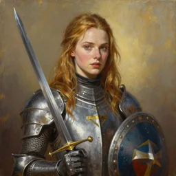 greg manchess oil matte portrait painting, amber heard knight with a beautiful face, sword and shield, wonderful masterpiece highly detailed, scifi, beautiful cinematic light deep focus, elegant, digital painting, smooth, sharp focus, golden ratio, dramatic illumination, ultra realistic, 4 k, art by greg rutkowski wlop rossdraws