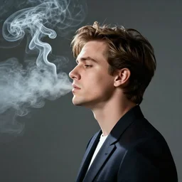 annie liebowitz photo of a man who's head is turning into a puff of smoke, award winning photo
