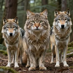 photo furry cat woman in a forest 8 b 3 with real wolves 5 x 9 1 s 3 ideal human face