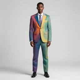 Psychedelic Business Suit by Alex Grey and Android Jones in the style of Max Chroma interlocking halftone tessellated hexagons