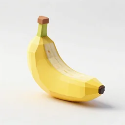low-poly banana split, studio product photography, isolated on a pure white background, centered, entire object in frame, sharp focus, soft studio lighting