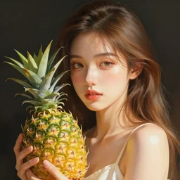 girl which loves pineapples, digital painting, twitter, paint sai, not your sagittarius, stylized art