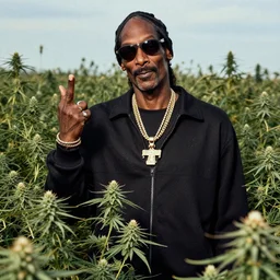 snoop dogg in a weed field