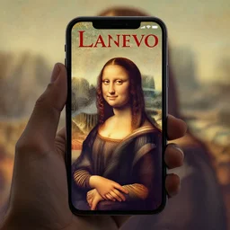 color film still of a smartphone designed by Leonardo da Vinci year 2020