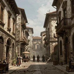 steampunk city streets by guido borelli da caluso, trending on artstation