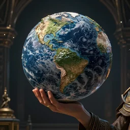atlas holding the world on his shoulder. Intricate. Very detailed 8k. Mythical. Mythology. Sharp. Cinematic post-processing. Unreal engine. Nanite. Ray tracing. Parallax. Tessellation