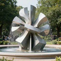 abstract fountain designed by Georgia O'Keefe