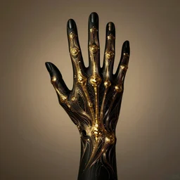 alien hand reaching for her throat was just a nightmare. dramatic lighting, intricate detailed gloves, hand pictures, haute couture, symbolism, science fiction art, hand model portfolio, hand poses photography, gold leaf, gold wire, silhouette, fantasy, intricate, elegant, extremely, detailed, trending, art