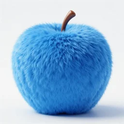 blue furry apple