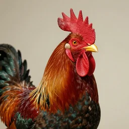 scifi portrait of a rooster that looks like David Bowie. McGinnis, pulp comic style, circa 1958, photorealism