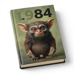 a book with a picture of a gremlin ( 1 9 8 4 ) on it, poster art by harvey kurtzman, behance contest winner, pop surrealism, concert poster, poster art, movie poster