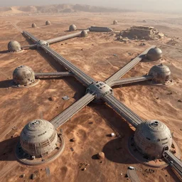 mars colonies connected through bridge-tunnels
