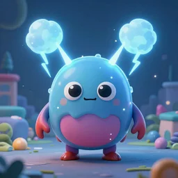 cute electric storm bug monster