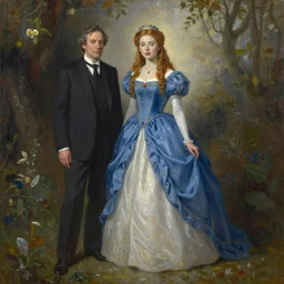 Richard Schmid and Jeremy Lipking full length portrait painting of a young beautiful fantasy princess