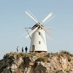 a lovely windmill hut on the cliff of genesis, simple by victo ngai, kilian eng and jake parker, anton fadeev, 2 d