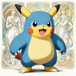 Hab Mascot YOUPPI pokemon shiny, legendary, ultra rare, highly detailed, digital pencil painting, anime, cartoonish, hybrid human / anthro, monster youppi pokemon,  sharp focus, illustration, art by artgerm and greg rutkowski and alphonse mucha