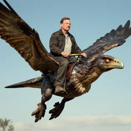 Walter White riding a raptor