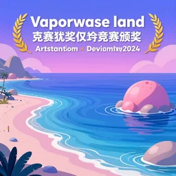 vaporwave land meeting the sea trending on artstation deviantart contest winner award winning neon atmosphere bioluminescent colors rim lighting global lighting neon lighting god rays lens flare