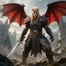 the Dragonborn wielding a sword