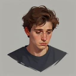 portrait of a sad man by elena sai, digital art, trending on artstation