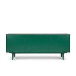 emerald green sideboard, 8k product photo, isolated on a pure white background, centered, entire object in frame, sharp focus, soft studio lighting