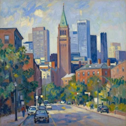 city of boston, painted by cezanne, digital painting, 4 k
