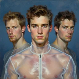 portrait of a handsome man dressed in a transparent costume, head shoot, art by alex heywood and gaston bussiere, albert lynch, fantasy art, reimagined by industrial light and magic, oil on canvas, hd