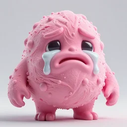 crying pink living ice cream creature, digital art, epic, magnificent, detailed, HD, 8K, powerful, brutal, art by Mike professional designer, Geiger