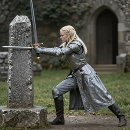 Eowyn in Camelot, pulling the sword from the stone