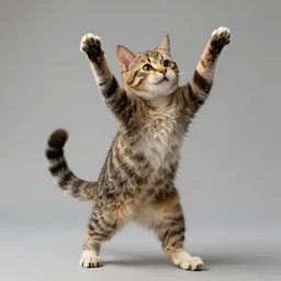 a realistic portrait of dancing cat skifcha, trending on Artstation