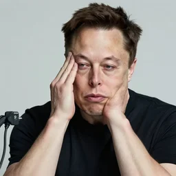 the portrait of depressed, miserable, sorrow elon musk worrying he forgot to unplug the iron, colorful pop art, modern art, by andy warhol