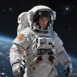 An epic fantasy comic book style portrait painting of a petit brabancon astronaut in space, unreal 5, DAZ, hyperrealistic, octane render, cosplay, RPG portrait, dynamic lighting