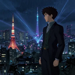 abandoned by jean - baptiste - camille corot, bioshock evil tokyo liberty city alien water tron laser biopunk gem at night at dusk rainy anime cyberpunk studio ghibli myst, archdaily, wallpaper, highly detailed, trending on artstation.