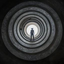 Hell, by Dante Alighieri, by Zdzisław Beksiński, wide angle, dramatic light, ultra realistic, concentric circles, HDR, extremely moody lighting, 8K