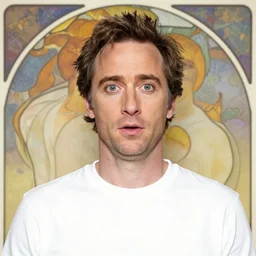 owen wilson making his wow face, abstract background, alphonse mucha, rhads, ross tran, artstation, artgerm, octane render, 1 6 k