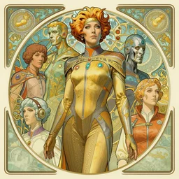 Seven of Nine the Borg from star trek, art nouveau, amazing details, intricate details, beautiful ,insane details , tarot card, black paper, neon green, fractal system circuit , in the style of Alphonse Mucha,