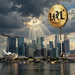 The Singapore skyline painted by Salvador Dali