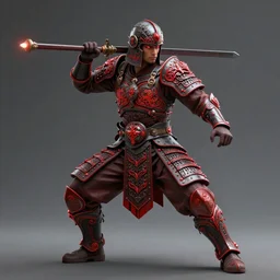 maya warrior in a ornated armor preparing for war, full body, dynamic pose, red and obsidian neon, concept art, intricate details, highly professionally detailed, cgsociety, highly detailed -