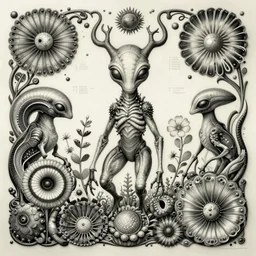 hyper - detailed matte illustration of alien fauna by iris van herpen based on plate 6 1 of art forms in nature by ernst haeckel and zaha hadid, alphonse mucha