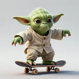 yoda doing skate, by greg rutkowski, high detailed