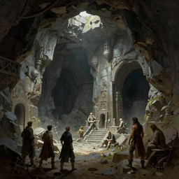 ancient abandoned dwarven mine by frank frazetta, ken kelly, simon bisley, richard corben, william - adolphe bouguereau
