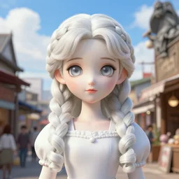 white princess character portrait in the sky market, color page, 4 k, tone mapping, doll, akihiko yoshida, james _ jean _ andrei _ riabovitchev _ marc _ simonetti, yoshitaka amano, digital illustration, braided hair, ringlet, curls realism, sharp details, cinematic, highly detailed, digital, 3 d
