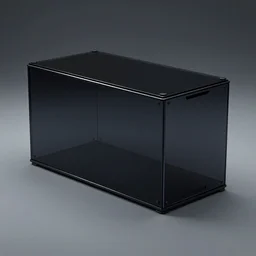 photo of a dark glass and plastic futuristic rectangular box vehicle, unreal engine 5, raytraced, studio lighting