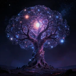 cosmic tree of life made of stars, center composition, cinematic, rendered by simon stålenhag, rendered by Beeple, Makoto Shinkai, syd meade, environment concept, digital art, starwars, unreal engine, 3 point perspective, WLOP, trending on artstation, low level, 4K UHD image, octane render,