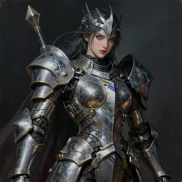 beautiful painting by jeremy mann, a female mecha paladin absurdly beautiful, elegant, ultrafine hyperrealistic detailed face illustration by wlop and artgerm and greg rutkowski, d & d, fantasy, ominous, unsettling, intricate linework, sharp focus, smooth, octopath traveler, final fantasy, unreal engine highly rendered, global illumination, dramatic lighting, 8 k