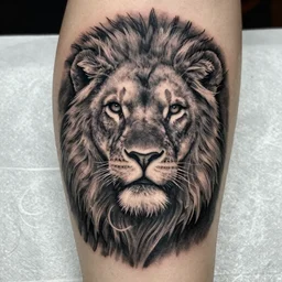 realistic lion tattoo