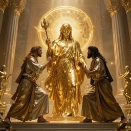 all prophets are fighting against god, artistic, golden ratio, cinematic, midjourney style, trending on arstation